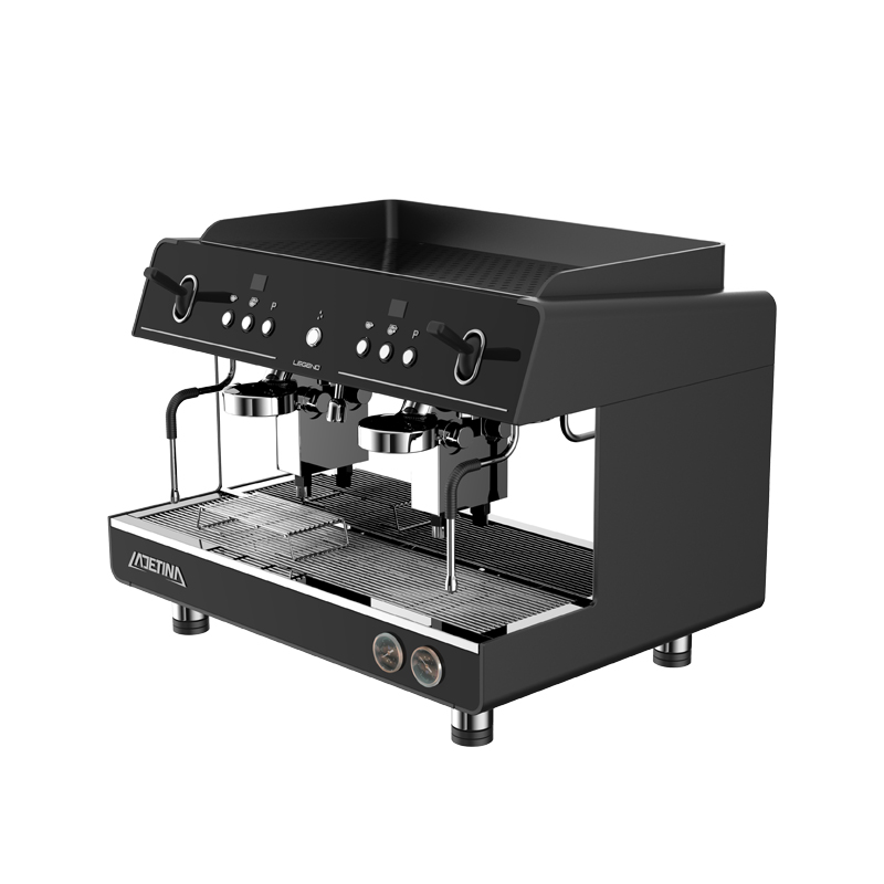 ①　創(chuàng)新的外觀設(shè)計、E61沖泡頭
②　外觀采用航空鋁材料噴涂工藝及結(jié)合暗金不銹鋼設(shè)計，配炫
酷LED燈光鏡面效果
③　內(nèi)置商用級旋轉(zhuǎn)式葉片泵，提供持續(xù)恒定基取水壓
④　專業(yè)微電腦控制水位監(jiān)測系統(tǒng)，高溫監(jiān)測系統(tǒng)，有效防止加
熱系統(tǒng)干燒
⑤　采用高精度雙壓力表，獨立顯示水壓和氣壓
⑥　外置熱水口，為臨時性少量熱水需求，提供便捷的方案
⑦　咖啡萃取照明射燈，貼心設(shè)計，讓咖啡師萃取的時候更直觀
看到Espresso表面色澤
⑧　簡約直觀的萃取計時功能設(shè)計，為萃取每一杯醇厚的咖啡
定格時間參考
⑨　一鍵開機(jī)，自動補(bǔ)水、自動加熱功能，快速智能化啟動
⑩　傳承以往預(yù)浸泡功能，為每一杯咖啡的香濃醇厚提供保障
?　整機(jī)附帶電子高溫、機(jī)械高溫、機(jī)械高壓等多重安全防護(hù)功能
?　雙蒸汽管，撥桿式蒸汽閥配置，全方位多向蒸汽噴嘴，以快
速便捷的方式制作綿密奶泡
?　采用純紫銅鍋爐及節(jié)能工藝，有效提高子母鍋爐熱交換效率
保障持續(xù)萃取的溫度穩(wěn)定