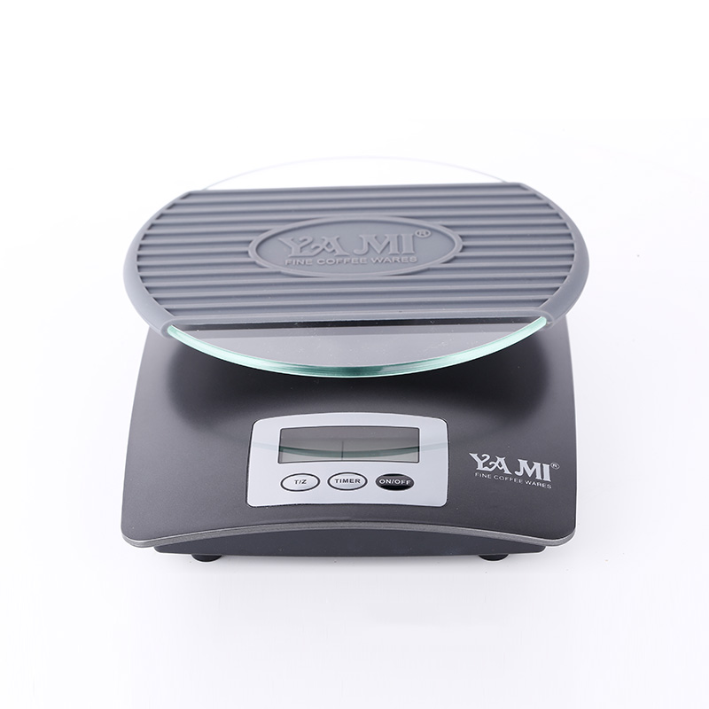 YAMI YM5506 多功能吧台专业电子称,计时称重两用,高准度电子秤,钢化玻璃,硅胶垫,智能关机