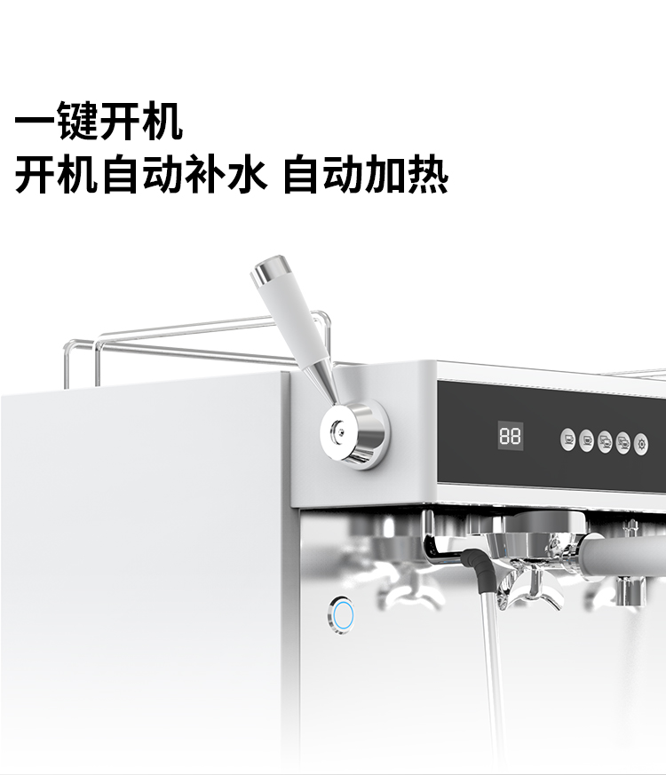 LATAZZINA 白鹭双头咖啡机 BL-2,一键开机,开机自动补水,自动加热