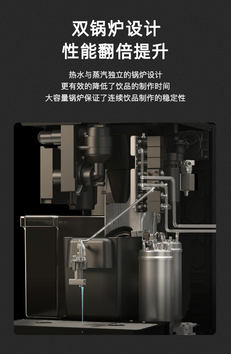 COFFEEDAZHENG GT4商用全自动咖啡机,双锅炉设计,性能翻倍提升