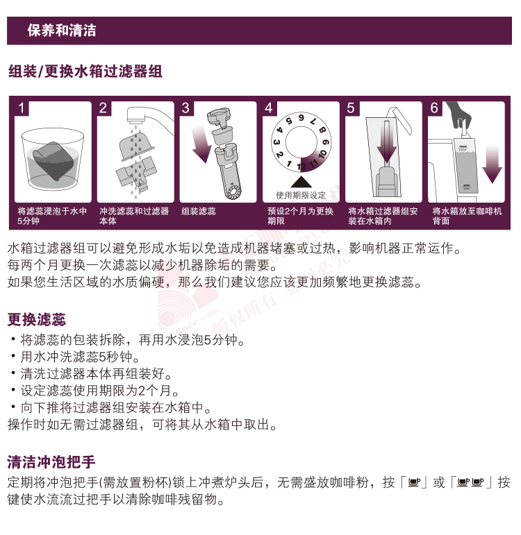 Breville铂富咖啡机 BES840,保养和清洁